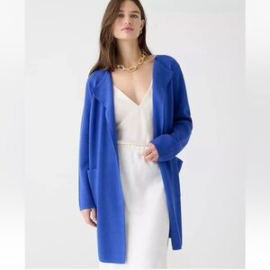J. Crew Juliette Collarless Sweater Blazer in Royal Blue